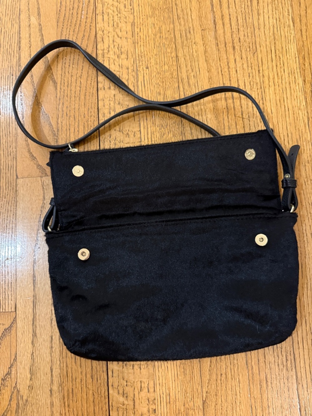 a new day Black Faux Fur Crossbody Bag with Gold Zip - Picture 2 of 5